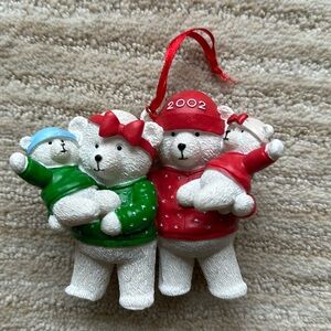 Marshall Field's 2002 Santa Bear Family Christmas Tree Ornament